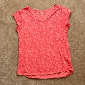 a.n.a. Vibrant Coral Short Sleeve Top